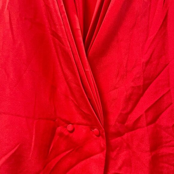 Vintage Braemar by Jeremy Scott Draped Blazer Button Blouse  Red - Picture 9 of 14